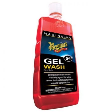 MEGUIARS WAX Gel, 16 Ounce Bottle, Removes Boat Scum/ Dirt/ Salt Spray/ Grime/ Bird Droppings/ Fresh Contaminants M5416